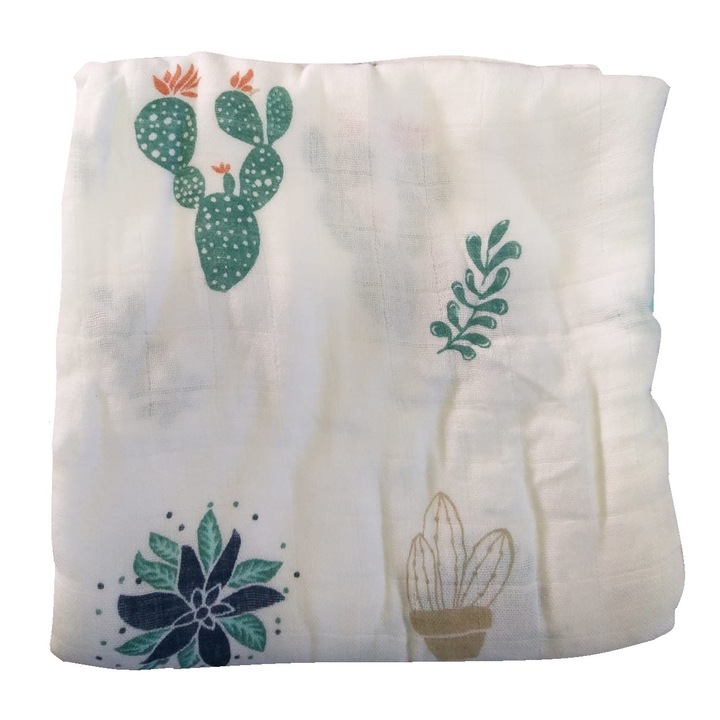 Paturica din bambus si bumbac organic - Cactus