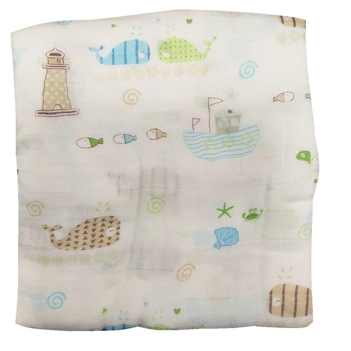 Paturica din bambus si bumbac organic - Sea World