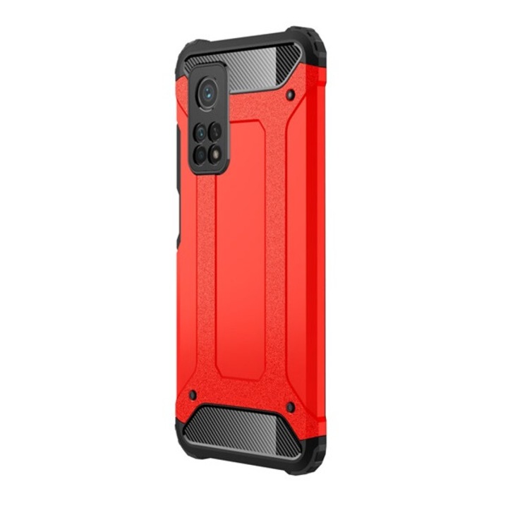 Gigapack defender szilikon mobiltelefon tok, ütésállóság, légpárnás sarok, fémhatás, piros, kompatibilis: Xiaomi Mi 10T 5G / Mi 10T Pro 5G