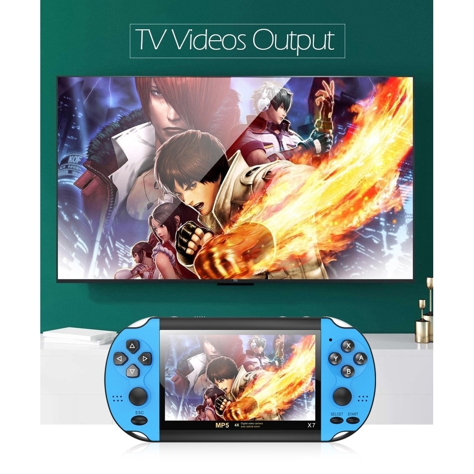 Consola GamePlayer FOXMAG24® X7, 8 GB, 1000 de jocuri instalate, 4.3 inch