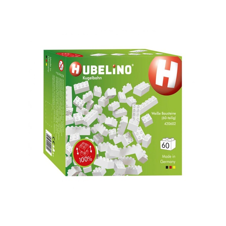 Set de constructie, Hubelino, alb - 60 buc