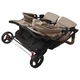 Carucior dublu, gri taupe, otel 10243