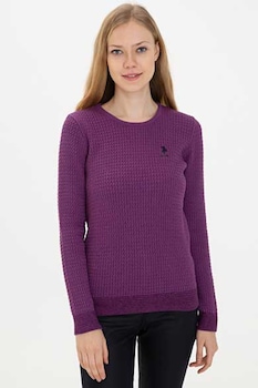 U.S. Polo Assn. - Дамски пуловер бейсик, 1260329, Лилав