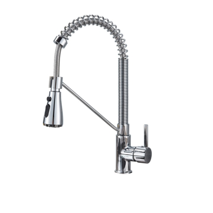 Konyhai mosogató csaptelep, Blackswan, M153.1 típus, 2 üzemmóddal és Szünet gombbal, króm modell, mérete 39 cm