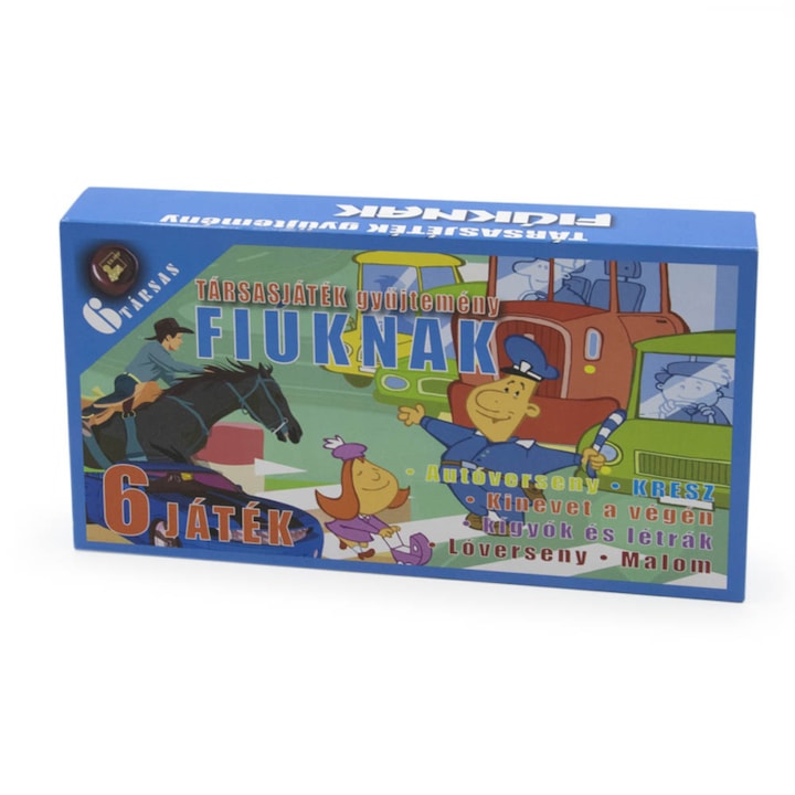 Társasjáték gyűjtemény fiúknak – 6 játék / 2-4 játékos részére