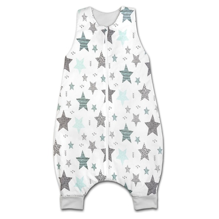 Sac de dormit cu picioare pentru copii 6-18 luni Kidizi All Mint Stars, 1 tog
