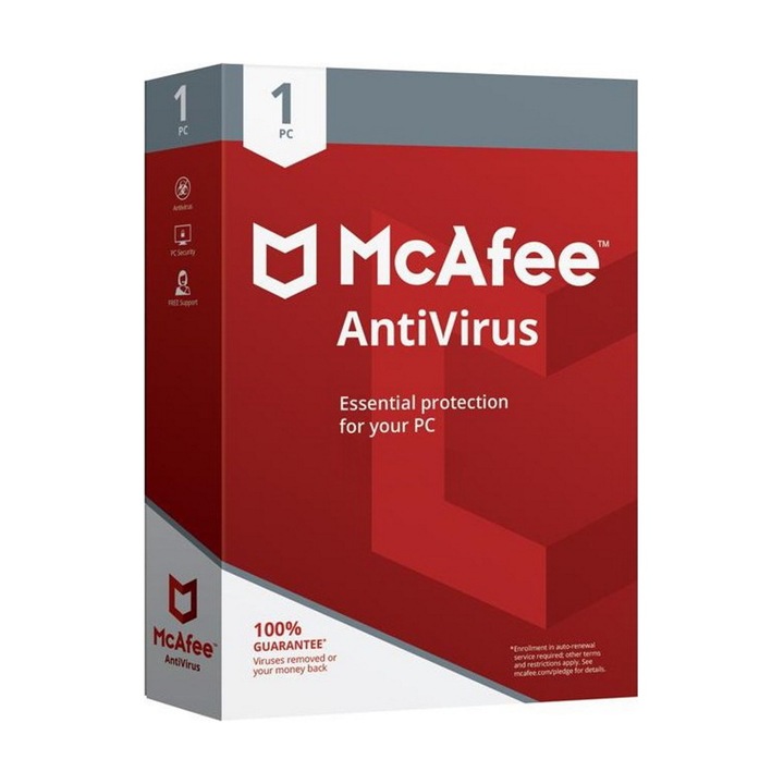 Antivirus McAfee AntiVirus 1 Dispozitive 3 Ani Licenta Electronica