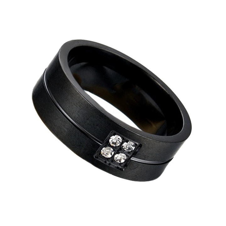 Gyűrű 3761 titán, fekete, Sic Moda