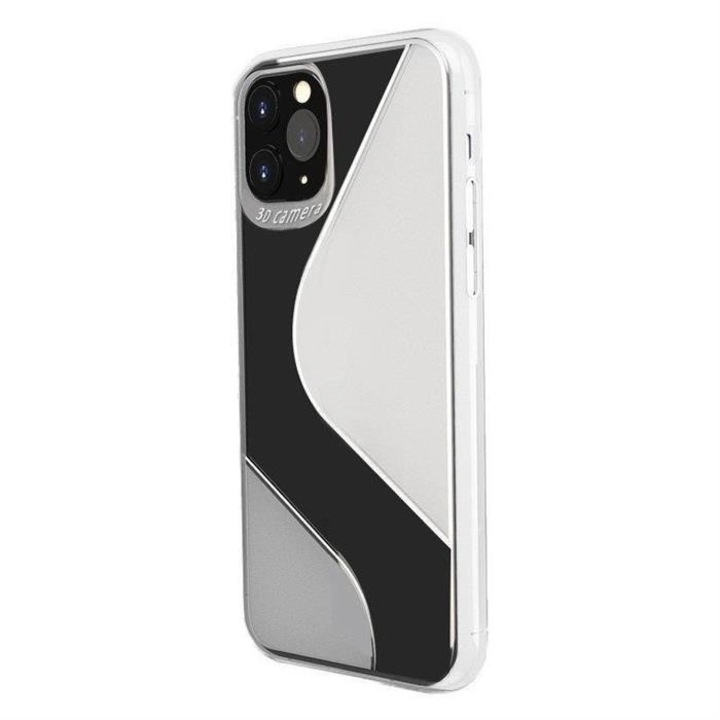 S-tok rugalmas borítóval TPU tok iPhone 12 Pro Max átlátszó