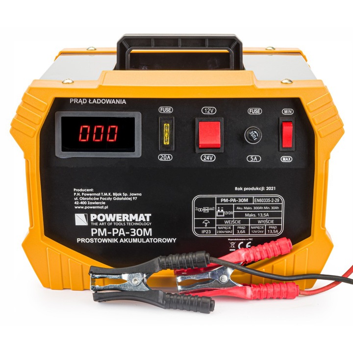 Egyenirányító 30A 12V / 24V PM-PA-30M akkumulátorhoz, Powermat PM1102