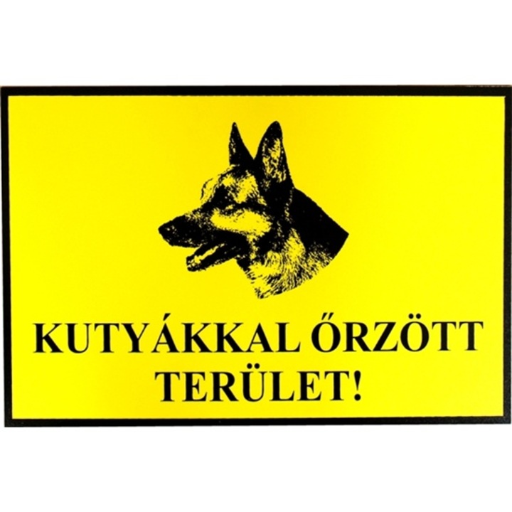 Tábla műanyag A4, Kutyákkal őrzött terület