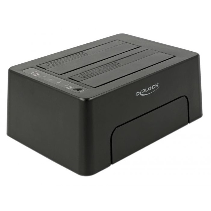 DeLock USB Type-C 3.1 Docking Station for 2x SATA HDD/SSD with Clone Function 63957 Mobilrack Kiegészítő, Kellék