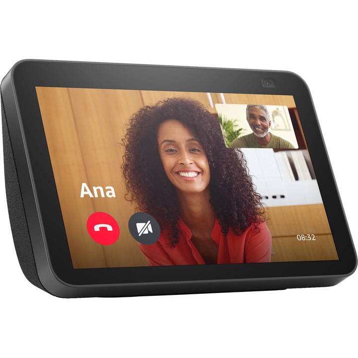Boxa inteligenta Amazon Echo Show 8 (2nd Gen), 8" Touch Screen, Camera 13 MP, Wi-Fi, Bluetooth, Negru