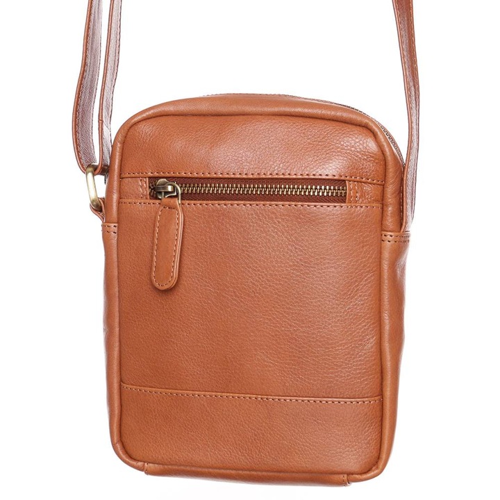 Delfin barna férfi bőr táska #7623