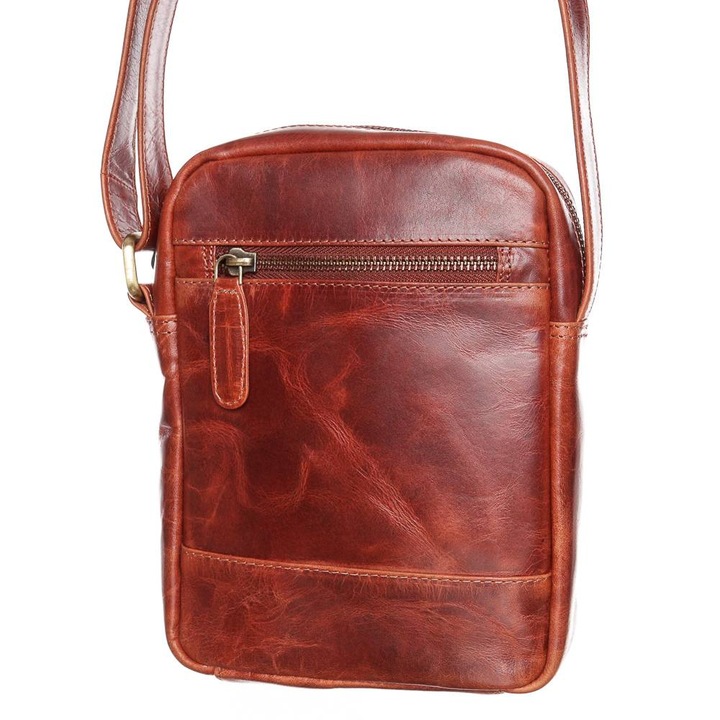 Delfin barna férfi bőr táska #7622