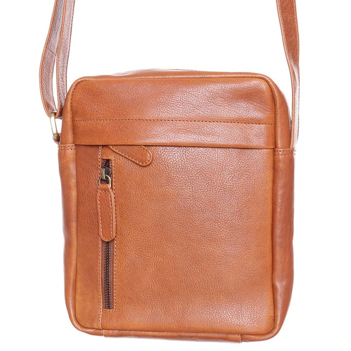 Delfin barna férfi bőr táska #7619