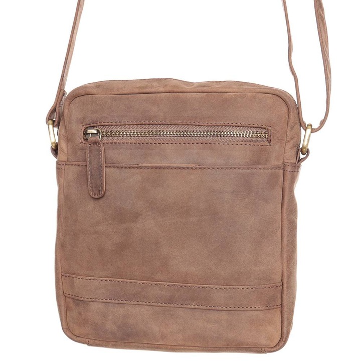 Delfin barna férfi bőr táska #7617