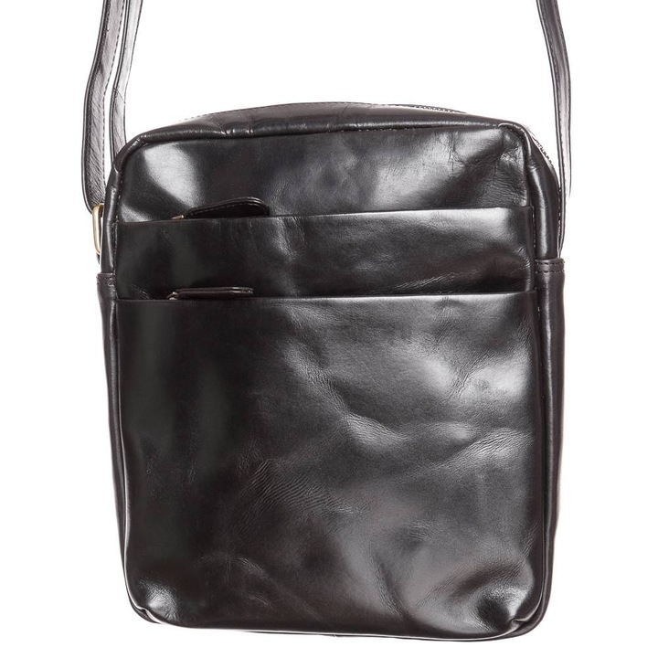 Delfin fekete férfi bőr táska #7614