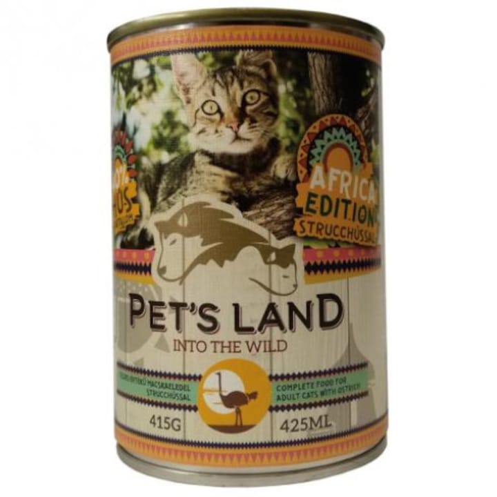 Pet’s Land Cat konzerv Strucchússal Africa Edition 415gr