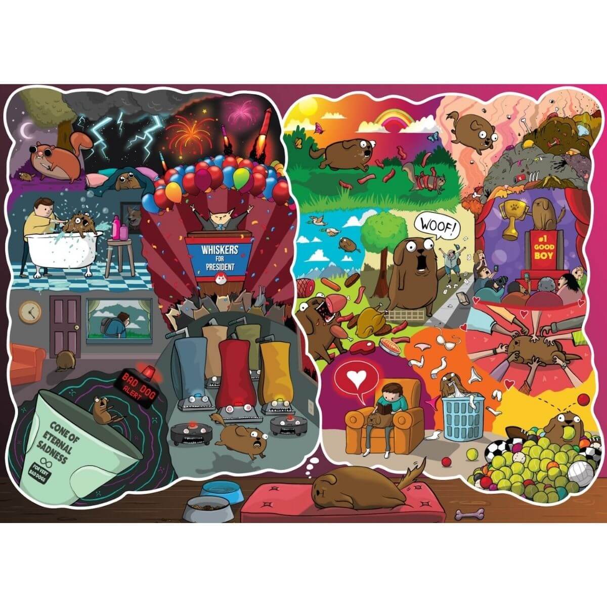 Пъзел Exploding Kittens Кучешки сънища и кошмари – 1000 части - eMAG.bg