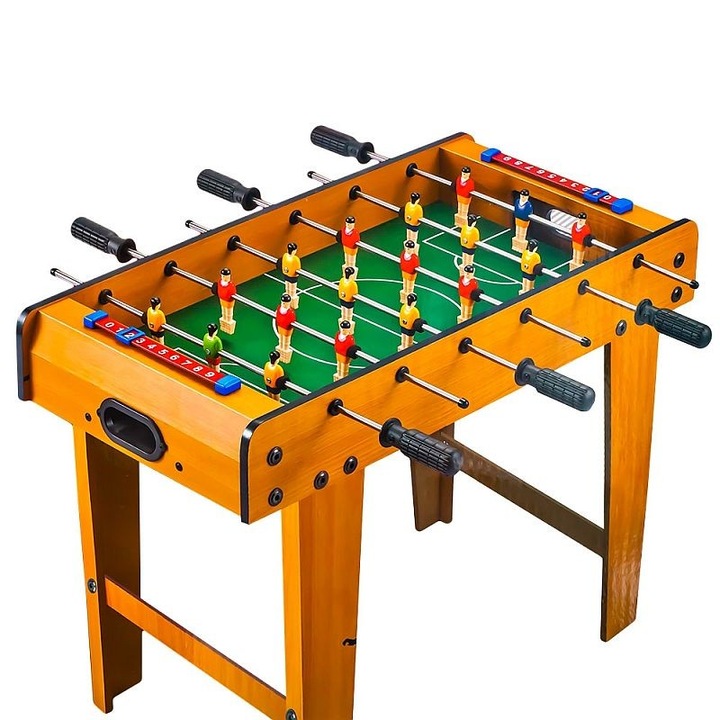 Football asztal 18 játékossal, PROCART, fa, 2 labda, pontozó asztalok, 60,5 x 54,5 x 30,5 cm