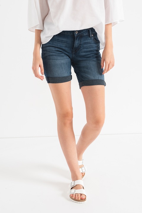 Mustang, Bermude regular fit din denim, Bleumarin