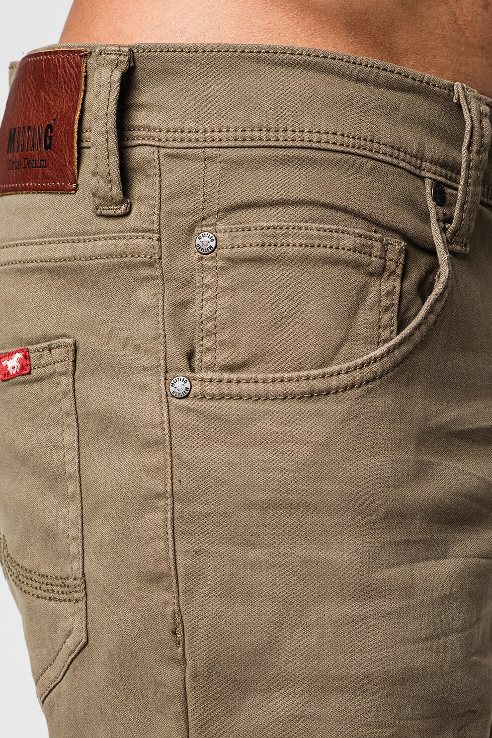 DESIGN - Pantaloncini bermuda in denim kaki slavato