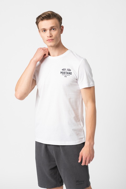 Mustang, Alex normál fazonú logós póló, Fehér