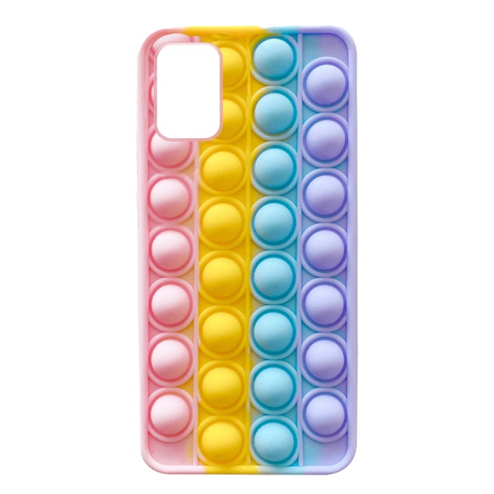 Husa pentru Samsung A51 (A515) - Pop IT, Silicon Gel, Bubble Push, Multicolora - Gekko® Rainbow
