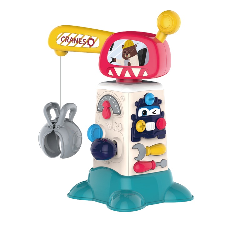 Macara de jucarie cu lumnini si muzica pentru copii, multicolor, 21cm