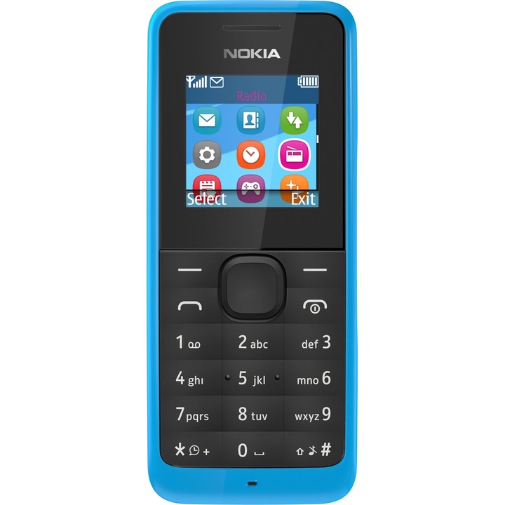 Telefon mobil Nokia 105, Cyan