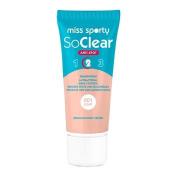 Fond de ten Miss Sporty So Clear 01 Light, 30 ml Fond de ten Miss Sporty So Clear 01 Light, 30 ml