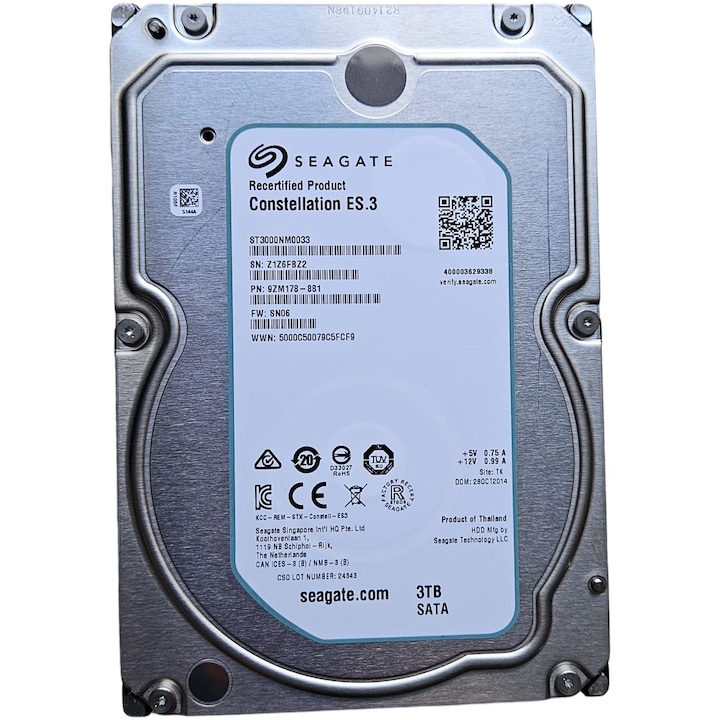 HDD Seagate Constellation ES.3 3TB, 7200rpm, 3.5", 128MB Cache, SATA 3