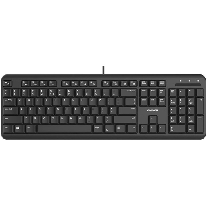 Tastatura Canyon HKB-20, 105 taste, Layout US si Chirilic, Negru