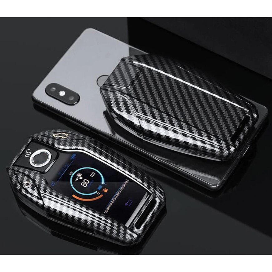 Husa Carbon Cheie Telecomanda Butoane Display pentru BMW G05 G06 G07 ...