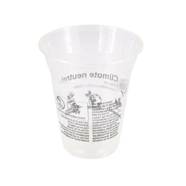 Set 50 pahare transparente imprimate smoothie, PLA, 400ml/16oz