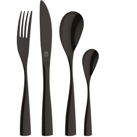 Set 24 tacamuri Bocholt, inox, negru, 3 mm