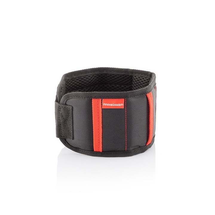 Mágneses karkötő szerszámokhoz és kis szerszámokhoz, csavarokhoz, szögekhez, anyákhoz, InnovaGood, WrisTool, fekete/piros