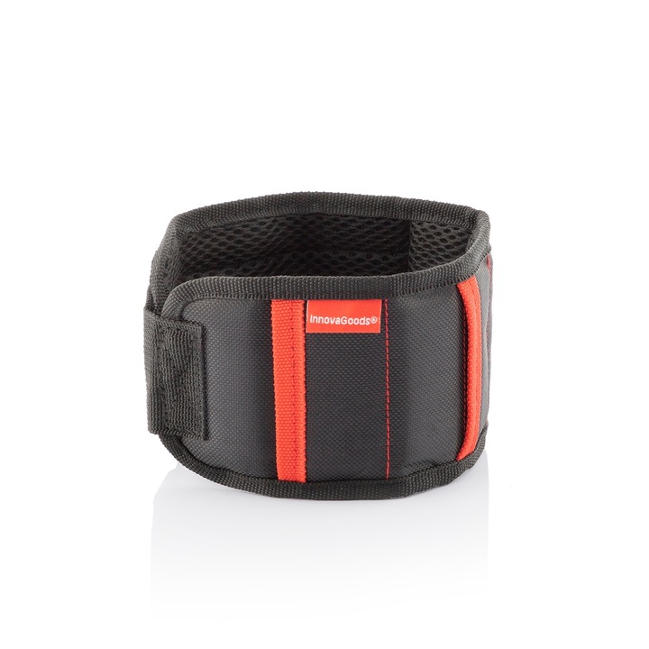 Bratara Magnetica, Innovagoods, V0103257, Negru Si Portocaliu, Magneti, Poliester, Ergonomica, Bratara Cu Velcro Reglabila, 39 cm x 9.5 cm x 0.5 cm