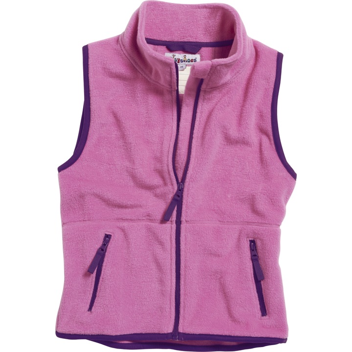 Vesta fleece cu fermoar si buzunare, fete, Roz, Roz, 86 CM