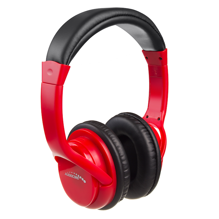 Vezeték nélküli fejhallgató, Audiocore AC720 R, fekete-piros