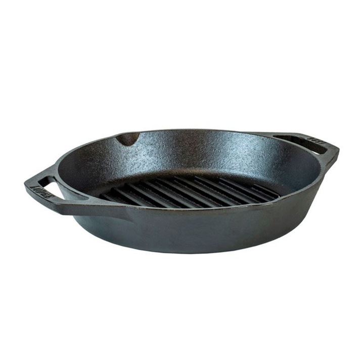 Lodge L-8GPL Grillserpenyő, kerek, mély, öntöttvas, fogantyúkkal, 26 cm