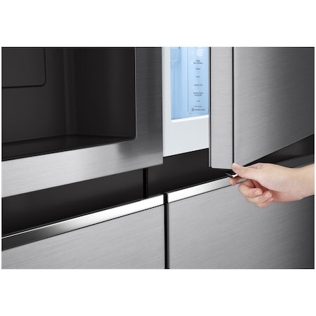 Side by Side LG GSJV71PZTE, 635 l, Total No Frost, Door Cooling, H 179 cm, Clasa E, Argintiu