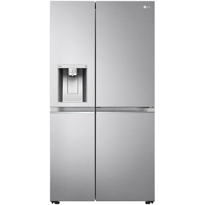 Хладилник Side by Side LG GSJV91BSAE , 635 л, Total No Frost, Диспенсър за вода, Поставка за бутилки, H 179 см, Клас E, Сребрист