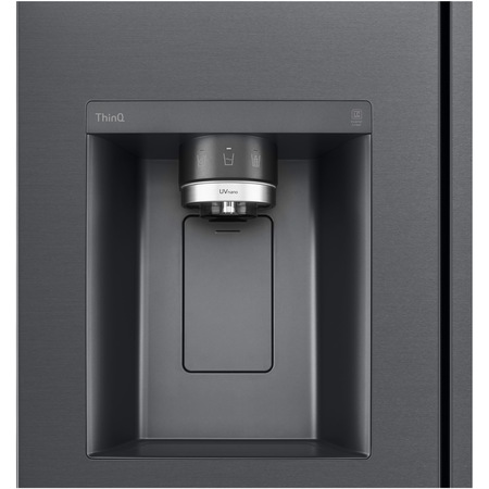 Frigider side by Side LG GSJV91MCAE, 635 l, Total No Frost, Dozator apa, Raft sticle, H 179 cm, Clasa E, Negru