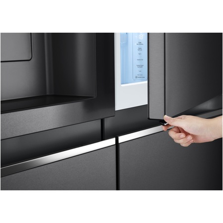 Frigider side by Side LG GSJV91MCAE, 635 l, Total No Frost, Dozator apa, Raft sticle, H 179 cm, Clasa E, Negru