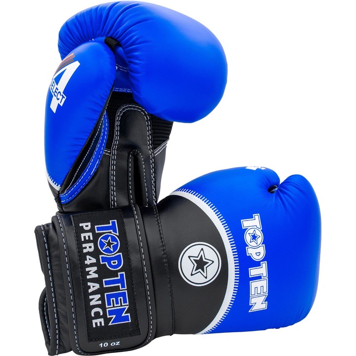 Manusi box "4select", Top Ten Albastru-Negru, 10oz