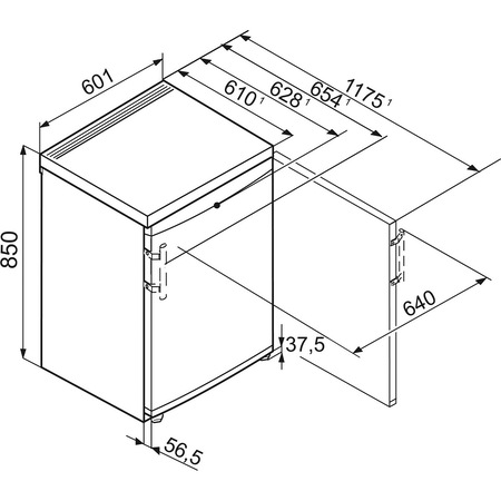 Frigider cu 1 usa Liebherr TP 1720, 145 L, Control mecanic, H 85 cm, Clasa E, Alb