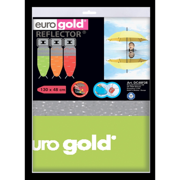 Husa pentru masa de calcat EUROGOLD, Reflector, 130x48 cm, DC48F3R LIME