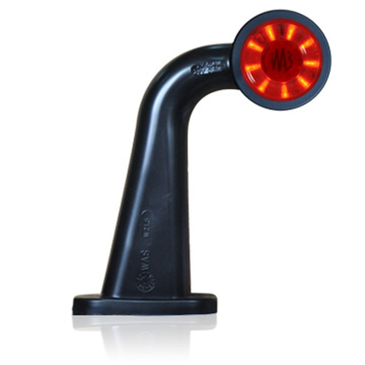 Helyzetjelző/méretjelző piros-fehér színű bal oldali lámpa karral LED-es 12V-24V